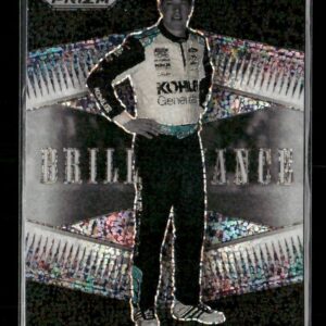 Brad Keselowski trading card, standing with hands on hips in a holographic 'Brilliance' design with his name at the bottom of the card.