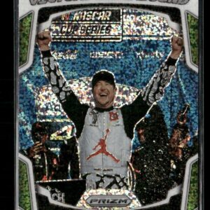Kurt Busch celebrates victory with arms raised on a foil-bordered racing card labeled 'Victory Lane Bound.'