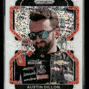 Bearded man wearing sunglasses on a shiny NASCAR trading card with red border and glittery background.